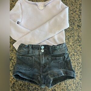 Art Class Charcoal Denim Shorts